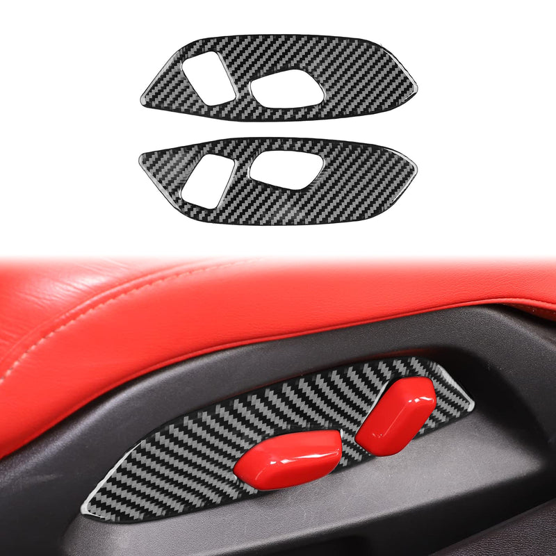 WXZOS Carbon Fiber Seat Adjustment Switch Trim for Chevrolet Corvette C8 2020-2024