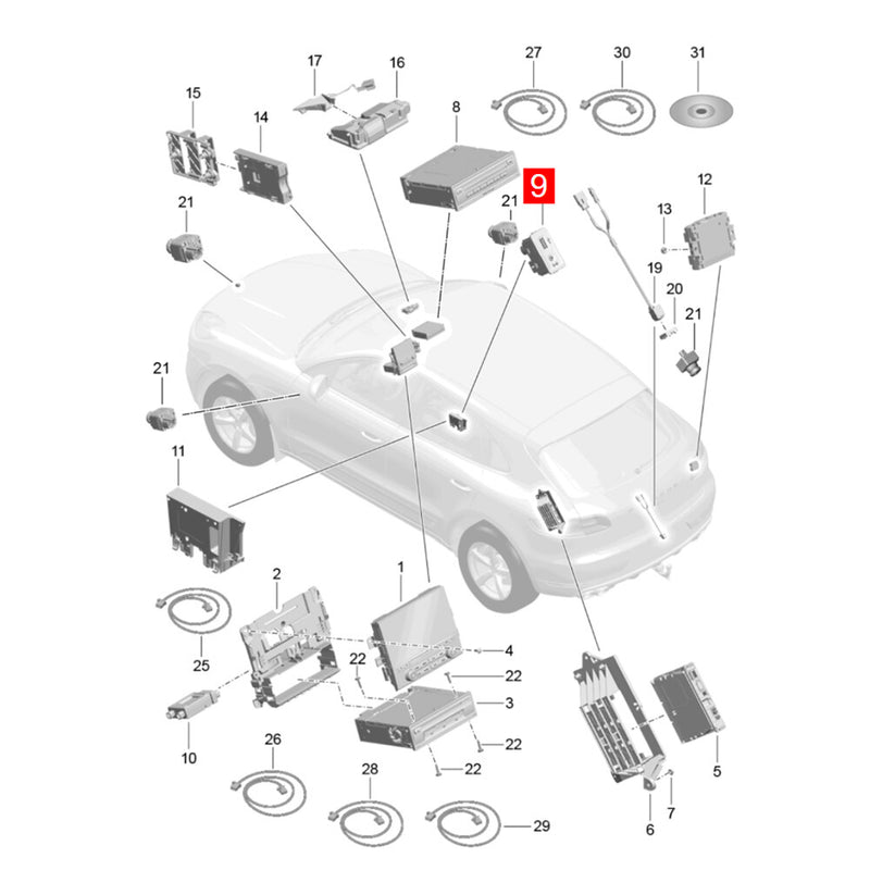 WXZOS Center Console Auxiliary USB Aux In Socket Port for Porsche Cayenne 2015-2017