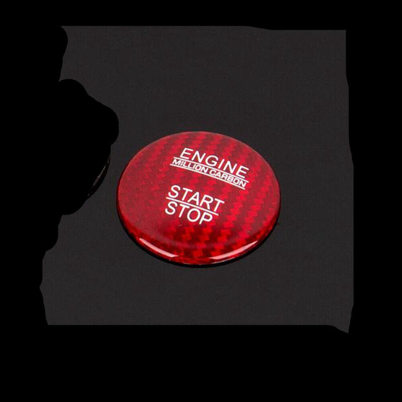 Red Carbon Fiber Engine Start Stop Button Cover Cap Trim for Mercedes-Benz