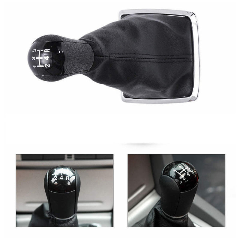 Black 5Speed Gear Shift Knob Stick Gaiter Boot For Ford Focus Mondeo MK3 Mustang