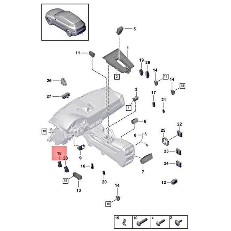 Bouton interrupteur serrure porte centrale avant gauche pour Porsche Panamera...