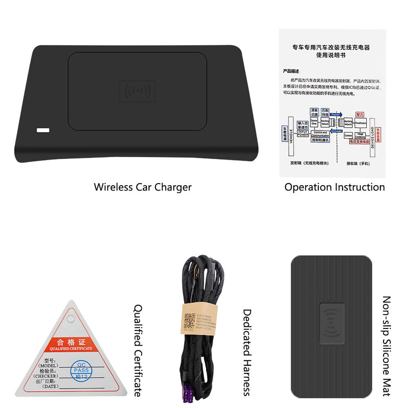 WXZOS Front Center Console Wireless Fast Charging Pad for Mazda 3 2020-2021