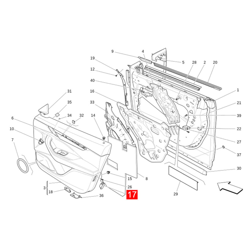 WXZOS Front Right Door Dome Light for Maserati Levante (M160) 2016-2022