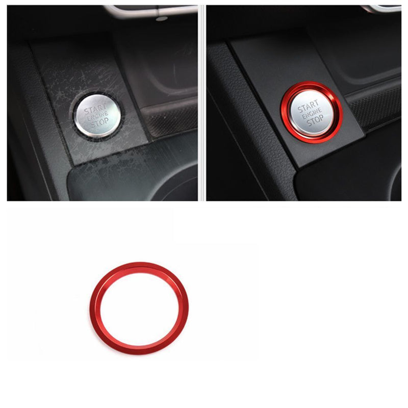 Bague cache bouton poussoir rouge interrupteur moteur Start Stop pour Audi Q5...
