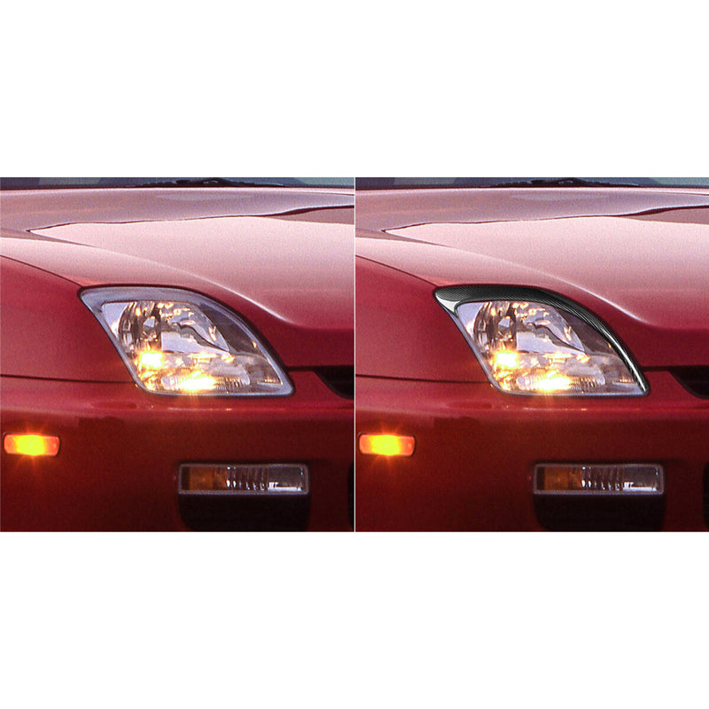 WXZOS Genuine Carbon Fiber Headlight Eyebrow Trim Cover for Honda Prelude 1997-2001