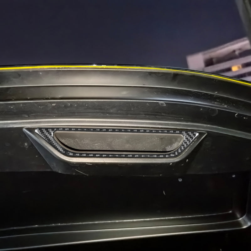 WXZOS Genuine Carbon Fiber Rear Trunk Lid Handle Trim for Chevrolet Corvette C8 2020+