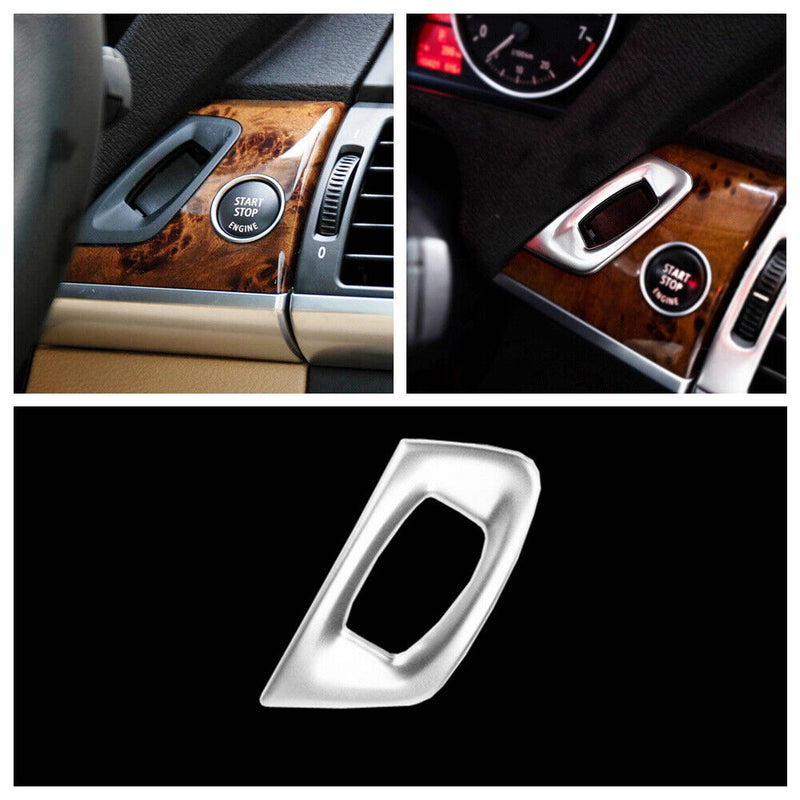 Silver Engine Lgnition Keyhole Cover Trim for BMW 2008-2013 X5 X6