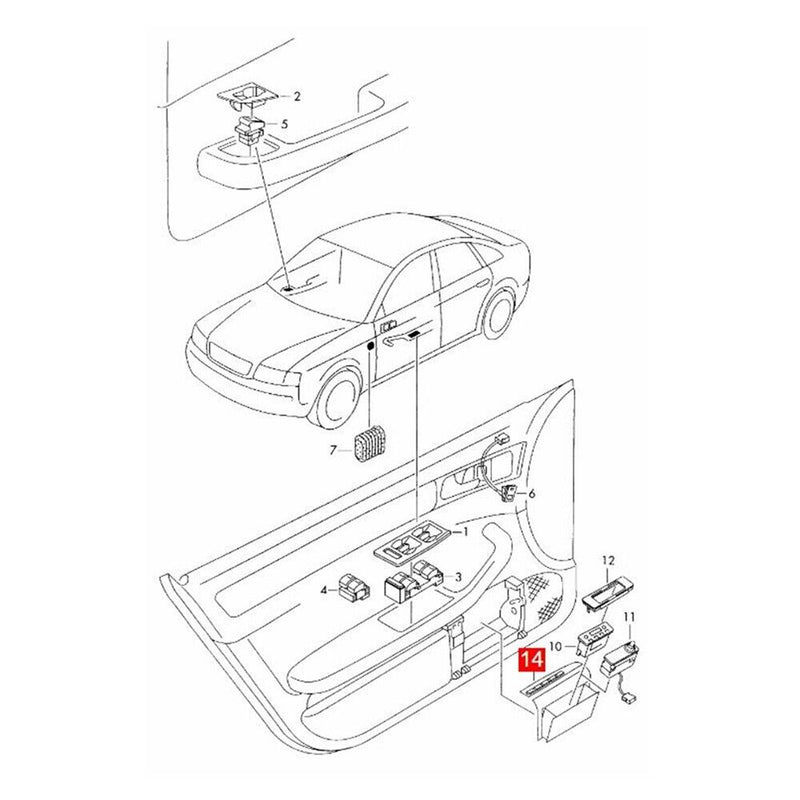 Interruttore memoria regolazione sedile anteriore sinistro per Audi A6 C5 RS6...