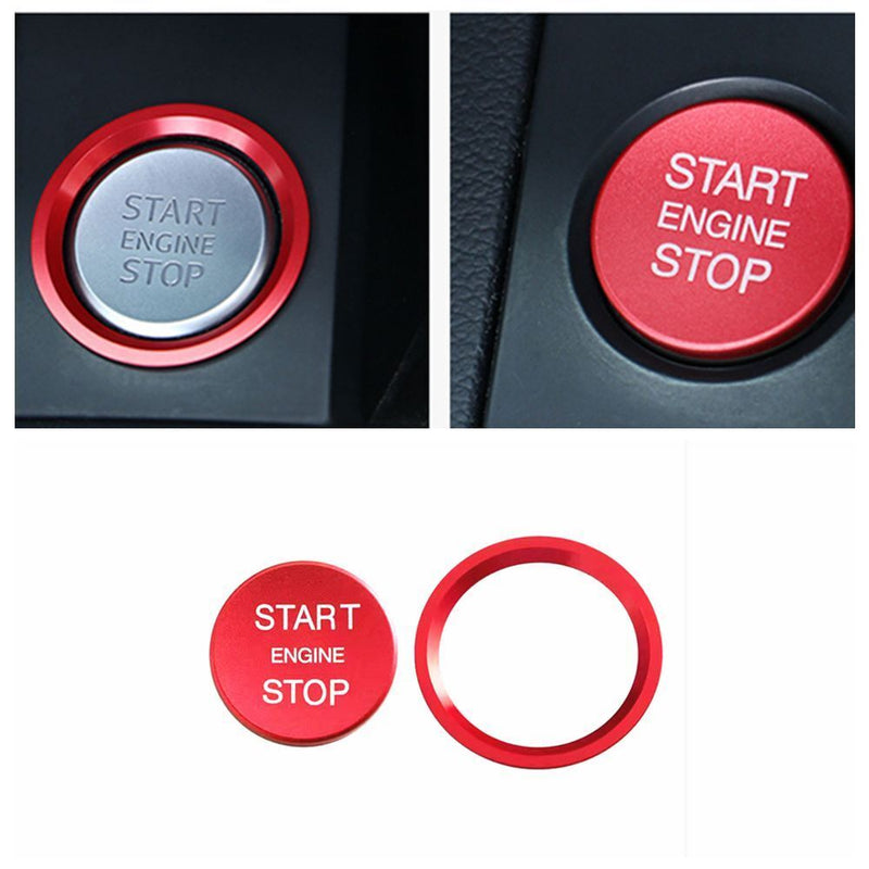 Bague cache bouton poussoir rouge interrupteur moteur Start Stop pour Audi A3...