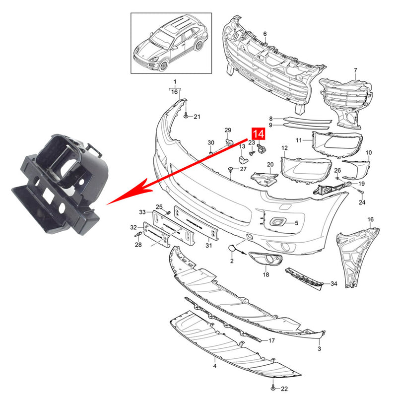 WXZOS 1PC Front Bumper Camera Support Bracket for Porsche Cayenne (92A) 2011-2017