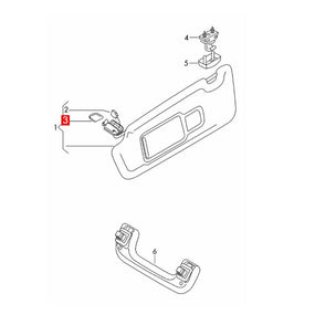 Gray Sun Visor Handle Cap 4G0857621 for Audi 2012-2018 A6 C7 A7 S6 S7 RS6 RS7