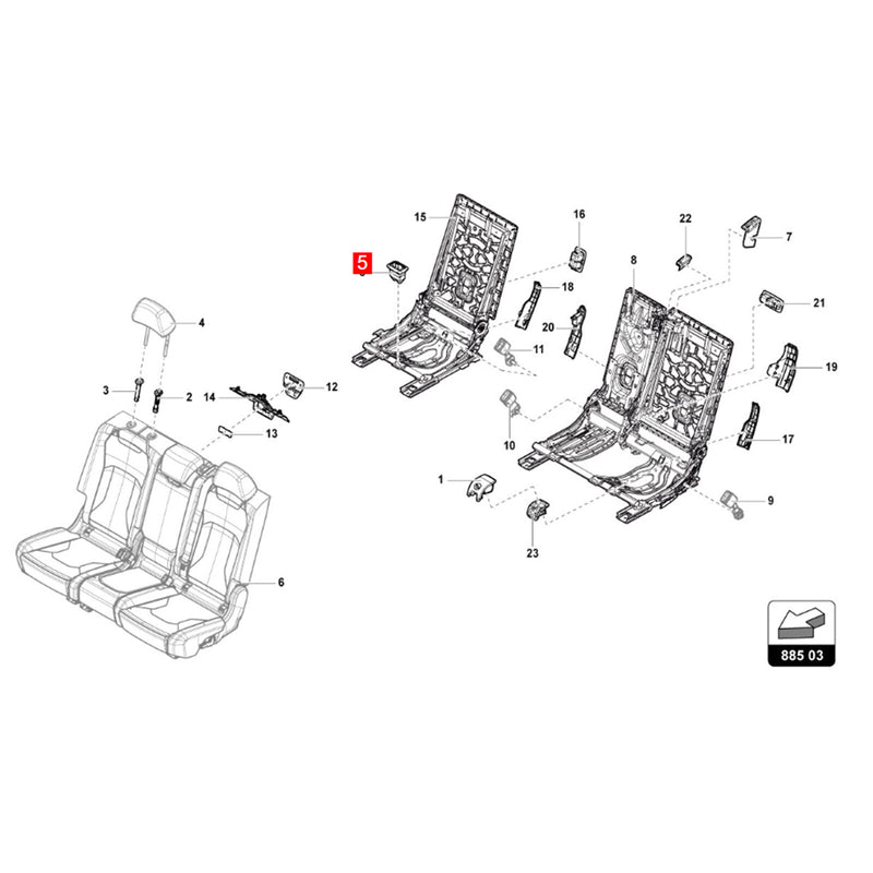 WXZOS Seat Frame Clip Grommet for Lamborghini Urus 2018-2023