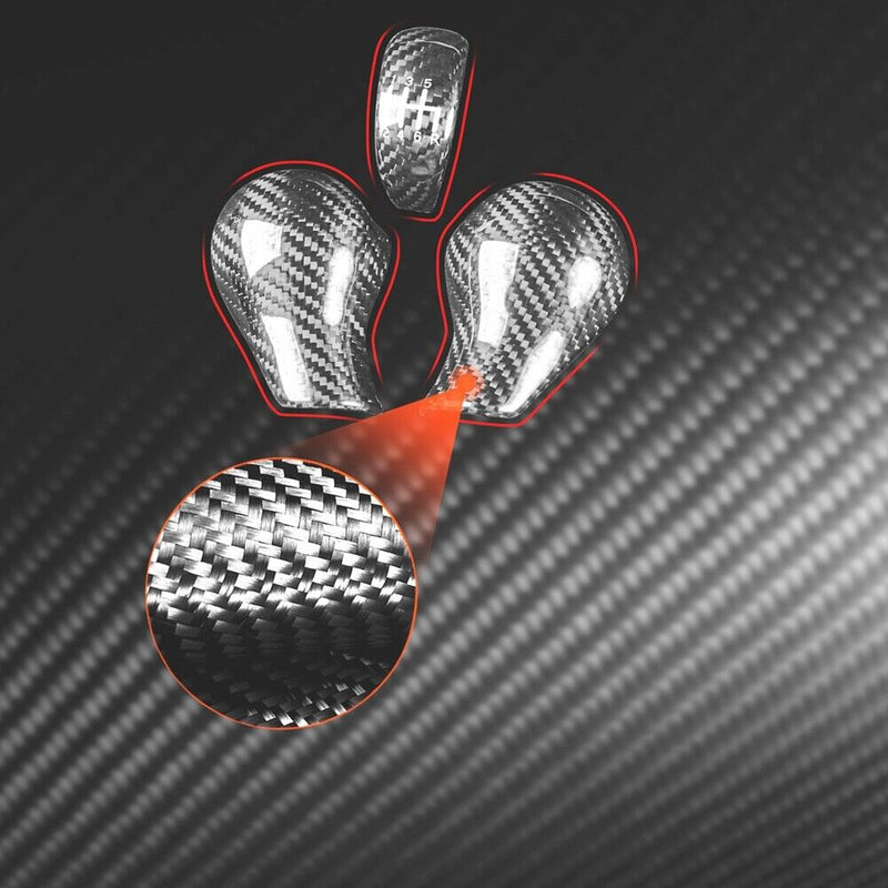 Genuine Carbon Fiber Gear Shift Knob Handle Cover Fit for Nissan 370Z 2009-2018