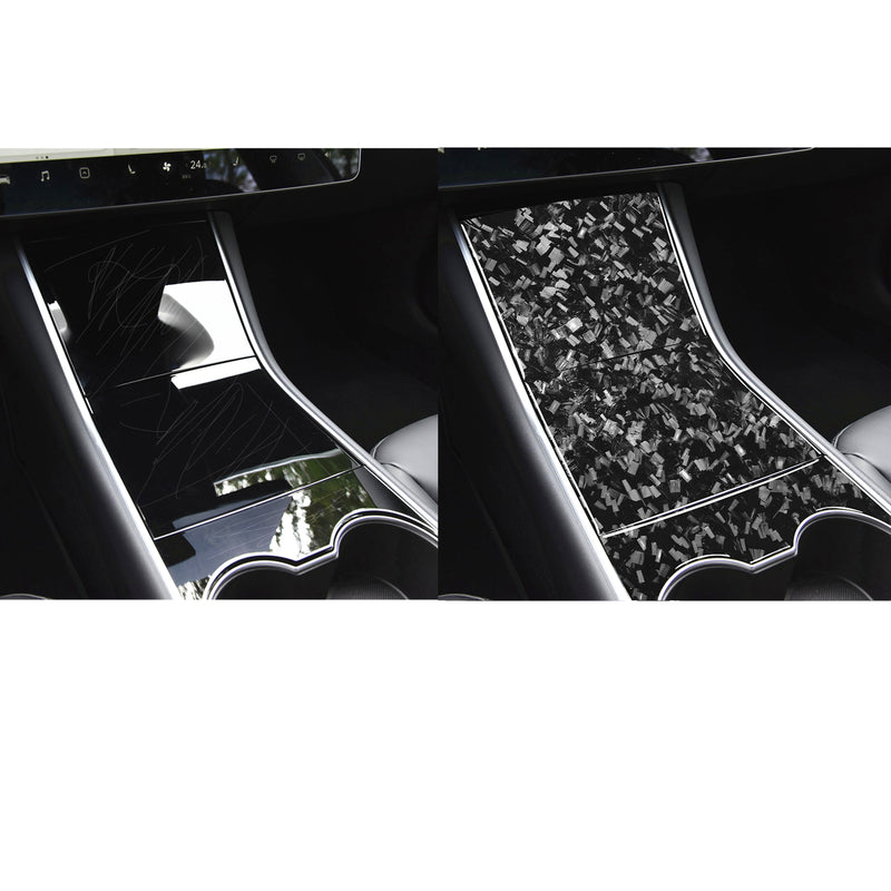 WXZOS Genuine Carbon Fiber Center Console Panel Trim for Tesla	Model3 2017-2024