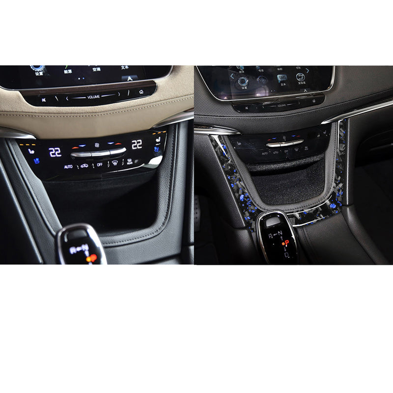 WXZOS Genuine Carbon Fiber Dashboard Center Console Trim for Cadillac XT5 2016-2017