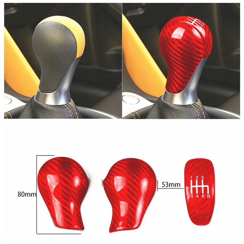 Genuine Carbon Fiber Gear Shift Knob Handle Cover Fit for Nissan 370Z 2009-2018