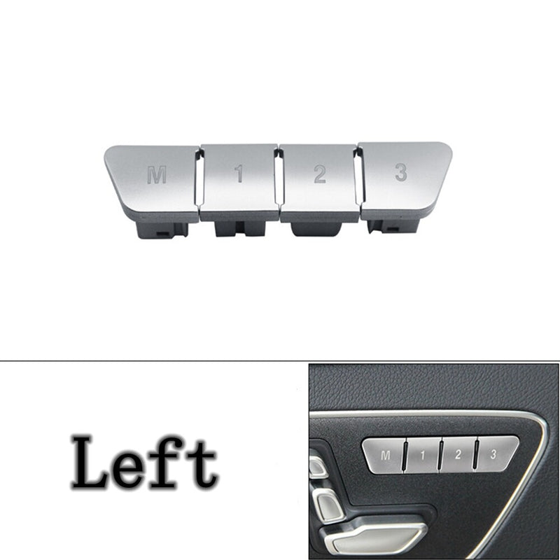 WXZOS Silver Left Seat Adjust Memory Button Cover Set for Benz 2007-2013 W204 C-class