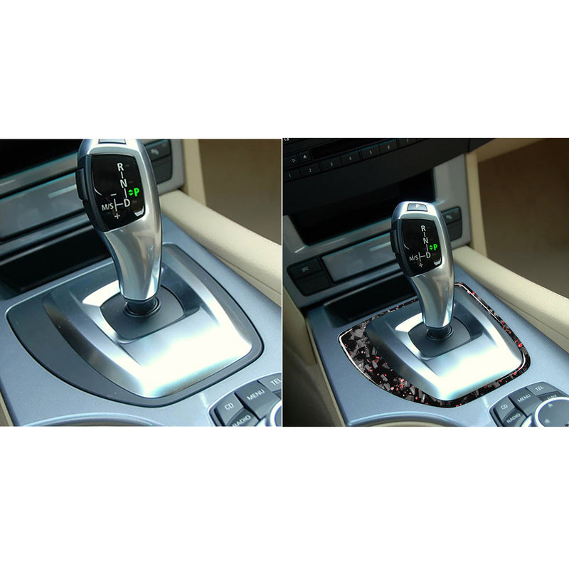 WXZOS Genuine Carbon Fiber Gear Shift Lever Panel Trim for BMW E60 5series 2008-2010