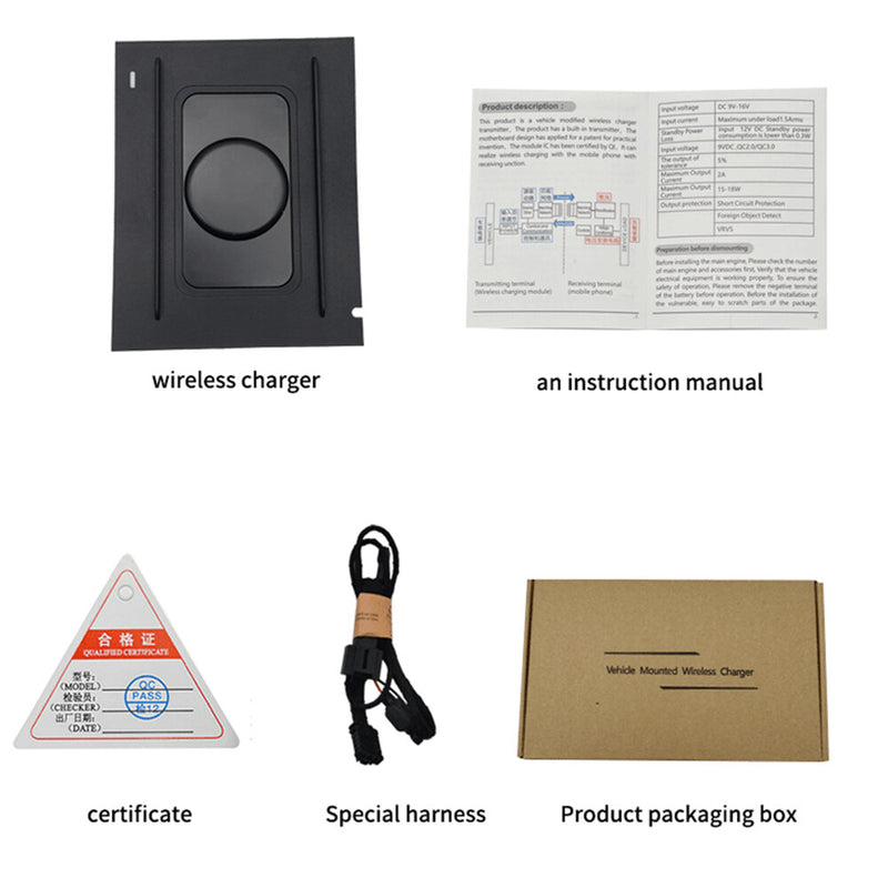 WXZOS Center Console Phone Wireless Fast Charging Pad for Hyundai ix35 2020-2022