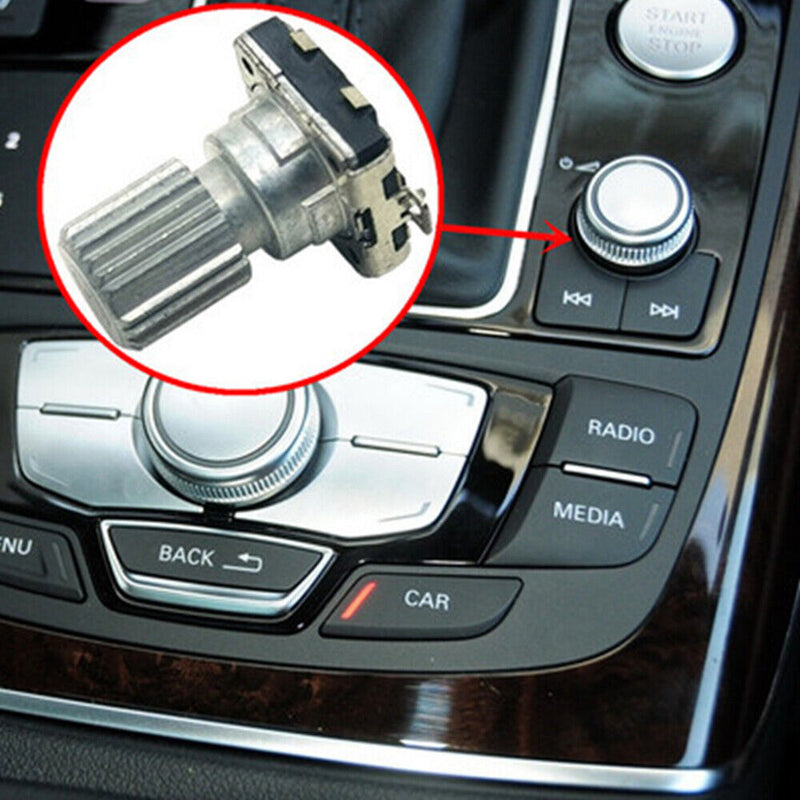4G0919070 MMI Radio Volume Adjustment Knob w/Shaft for Audi 2012-2016 A6 C7 A7