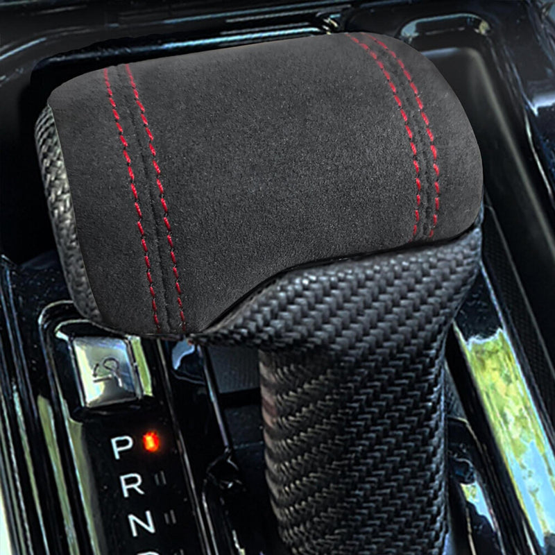 WXZOS Suede Leather Gear Shift Knob Cover Replacement for Ford F-150 2021-2024