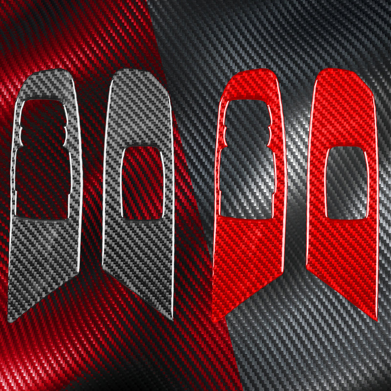 WXZOS Genuine Carbon Fiber Power Window Switch Trim for Chevrolet Corvette C8 2020-24