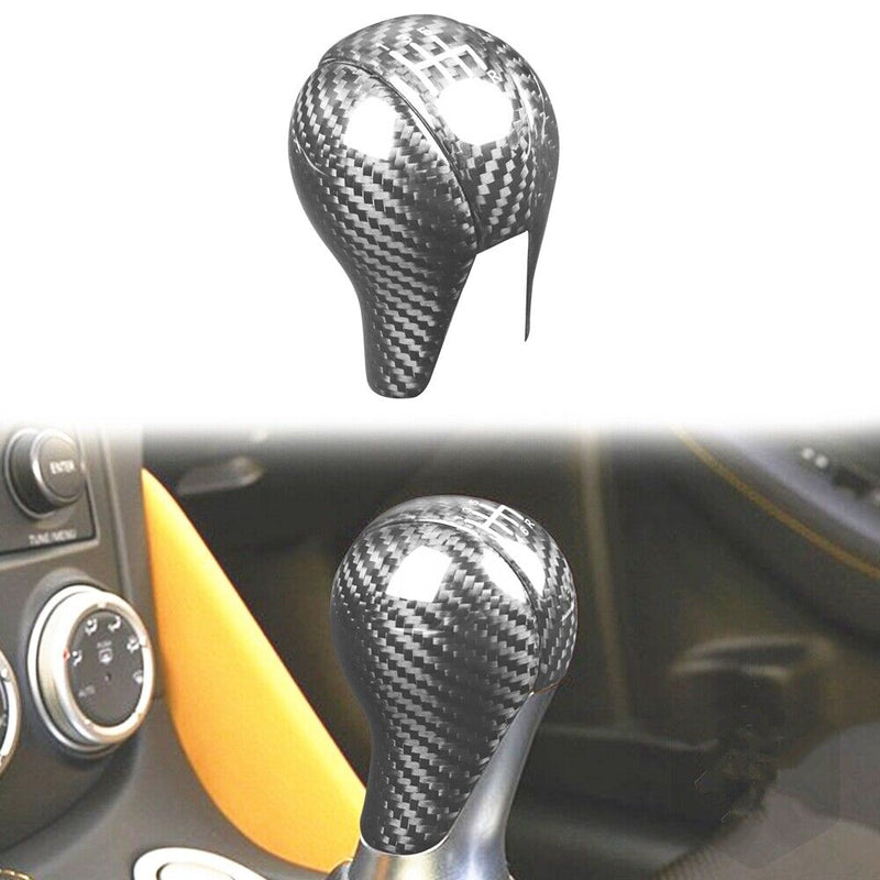 Genuine Carbon Fiber Gear Shift Knob Handle Cover Fit for Nissan 370Z 2009-2018