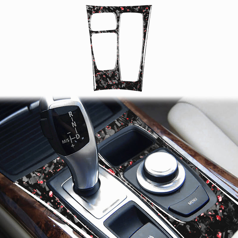 WXZOS Genuine Carbon Fiber Gear Shift Lever Panel Trim for BMW X5 E70 X6 E71 2008-2009