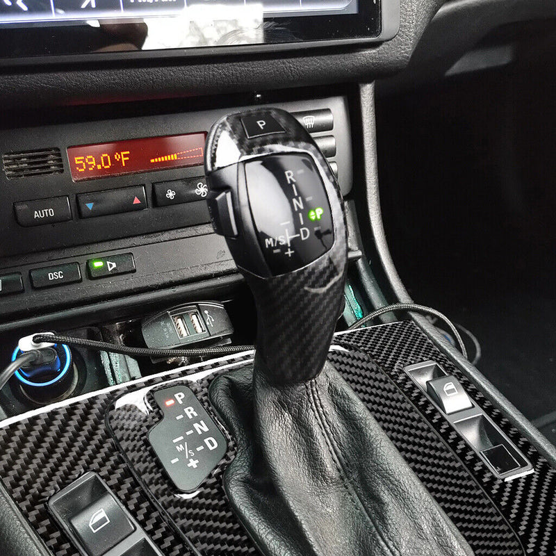 LED Carbon Fiber Gear Shift Knob w/Panel Trim Kit for BMW 3Series E46 1998-2004