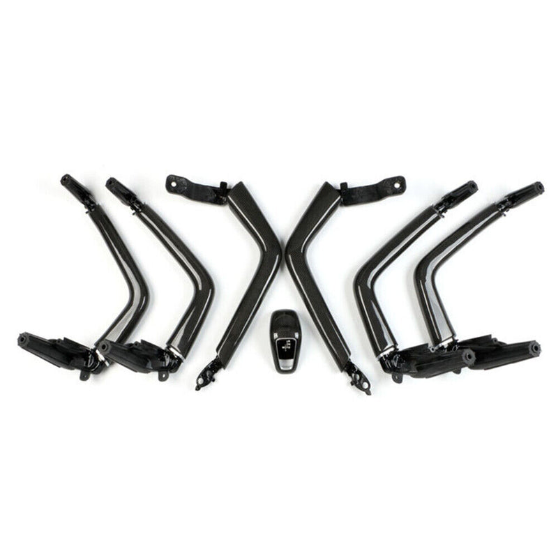 1SET Carbon Fiber Inner Door Handle Center Armrest for Porsche Cayenne 2018-2023