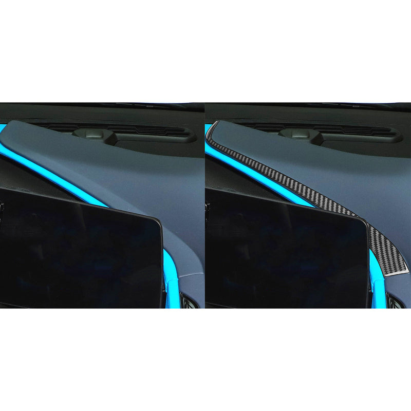 WXZOS Genuine Carbon Fiber Dashboard Top Pad Trim for Chevrolet Corvette C8 2020-2024