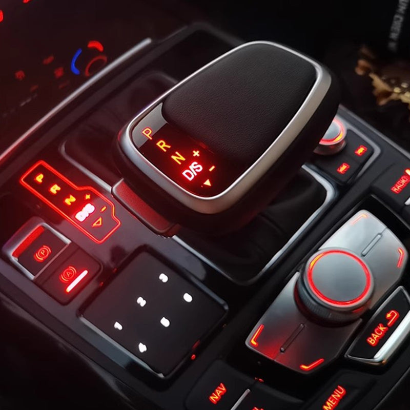 WXZOS LED Gear Shift Knob Lever w/Gaiter Boot for Audi A6 C7 S6 RS6 (AT) 2012-2015