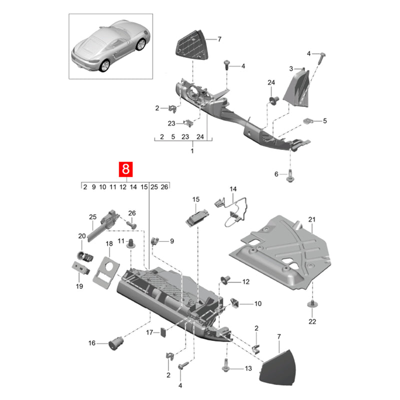 WXZOS Front Dashboard Glove Box Release Handle Replace for Porsche 911 (991) 2012-2018