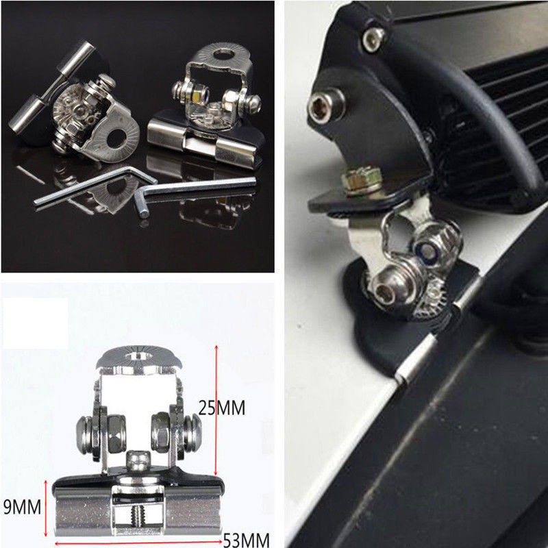 2 Led Work Light Bar Car Mount Bracket Holder For Offroad 304 Stainless Steel