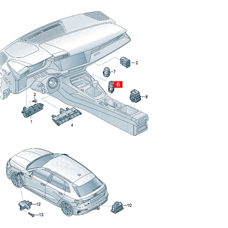 WXZOS Start Stop Ignition Starter Switch Button Cover for Audi Q7 SQ7 2019-2024