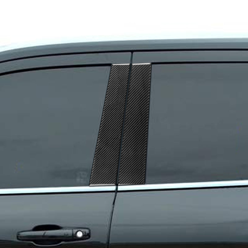 WXZOS Genuine Carbon Fiber  Exterior Door B-pillar Trim for Dodge Durango 2011-2019