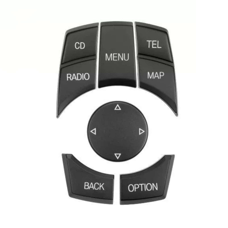WXZOS Matte Black IDrive Multi-Media Switch Button Cover for BMW E71 E72 X6 2010-2013