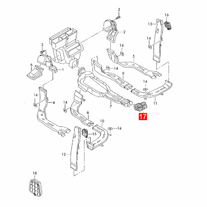 WXZOS Rear Air Vent Outlet for Audi A6 C6 S6 RS6 A6 Allroad/Avant 2005-2011