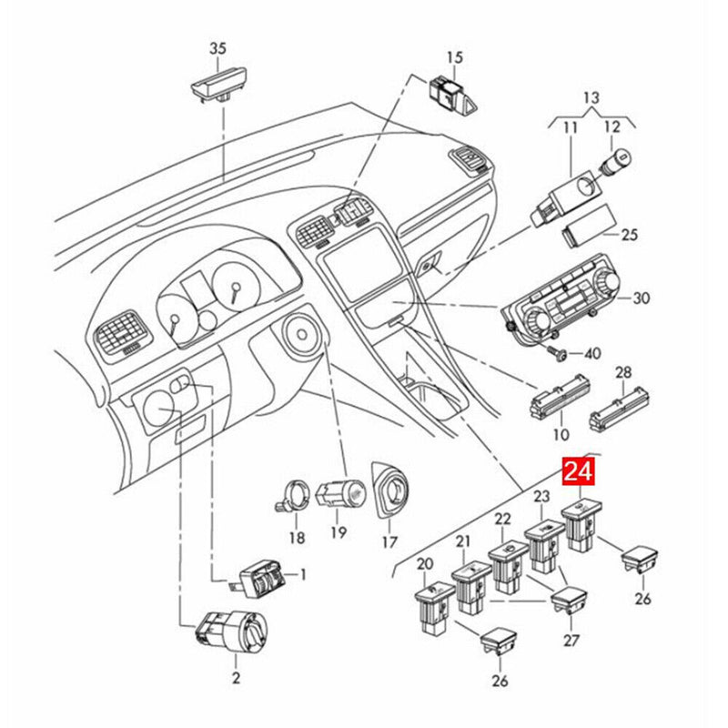 RCD510 RNS315 USB Switch Button w/Cable for VW Golf MK6 Tiguan Beetle 2005-2013