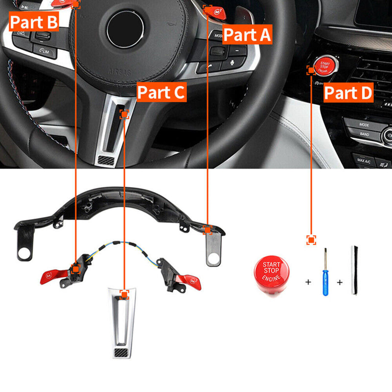 Steering Wheel M1 M2 Control w/Start Stop Button Kit for BMW X3 X4 X5 2019-2022