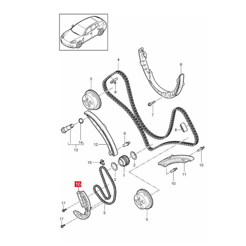 Timing Chain Tensioner 94610725877 for Porsche 2014-2020 Macan S 3.0L 3.6L V6