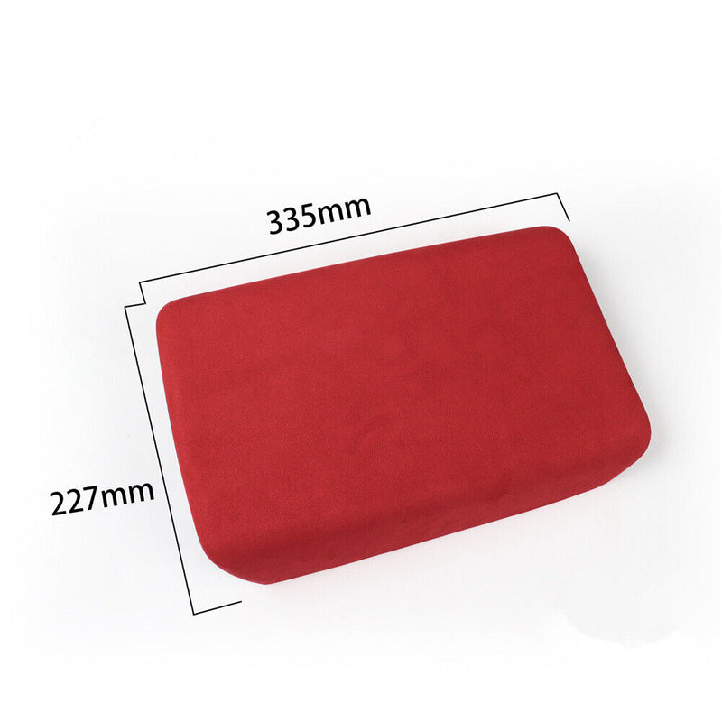 Red Suede Center Console Armrest Box Cover Trim Lid for Tesla Model-3 2017-2022