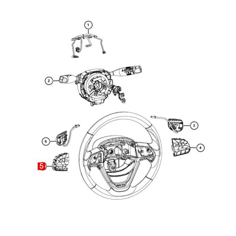 Steering Wheel Left EVIC Audio VR Sync Switch Button for Dodge Charger 2015-2022