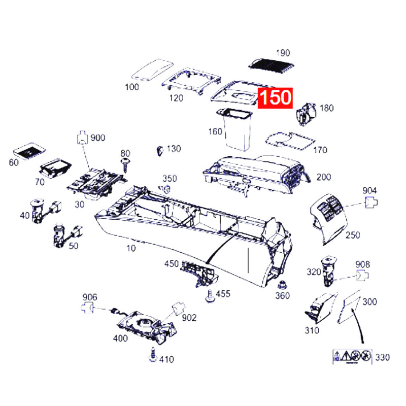WXZOS Center Console Cup Holder Panel for Mercedes-Benz W212 C207 E-Class 2009-2014