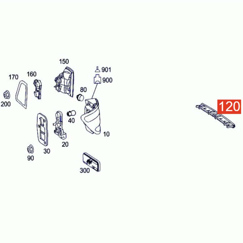 Rear High Mount Third Brake Stop Light for Mercedes-Benz W245 B-Class 2008-2011