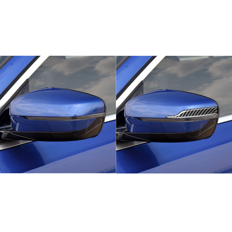 WXZOS Genuine Carbon Fiber Rear View Mirror Anti-Collision Sticker for BMW 2012-2018