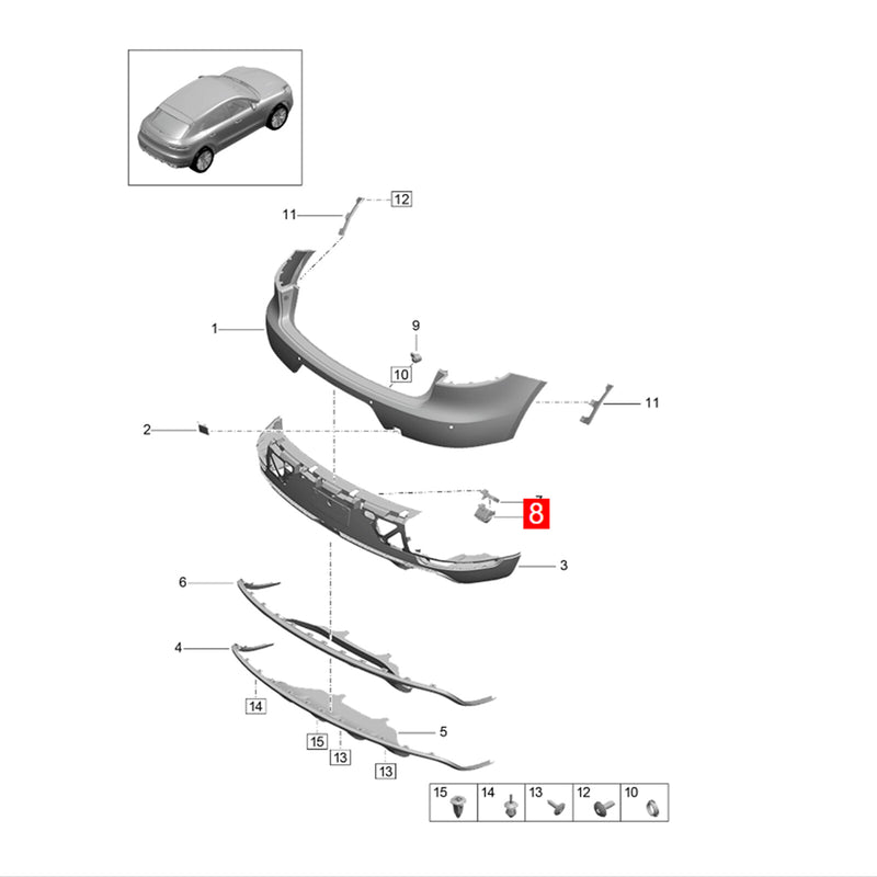 WXZOS Rear Reversing Camera Support Bracket for Porsche Macan (95B) 2018-2021