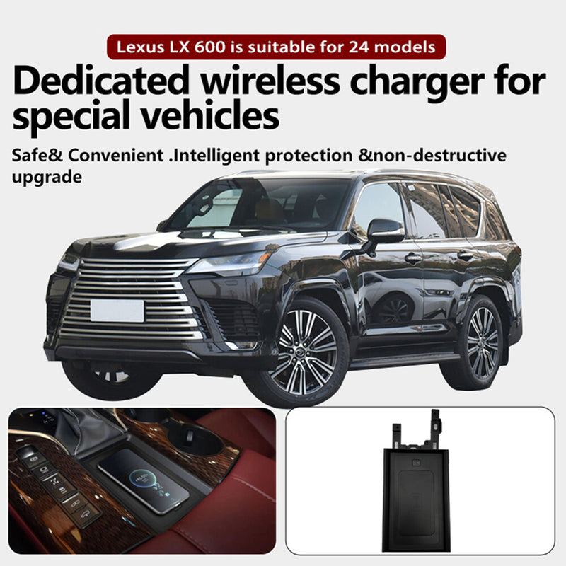 WXZOS Center Console Wireless Fast Charging Pad for Lexus LX600 2024