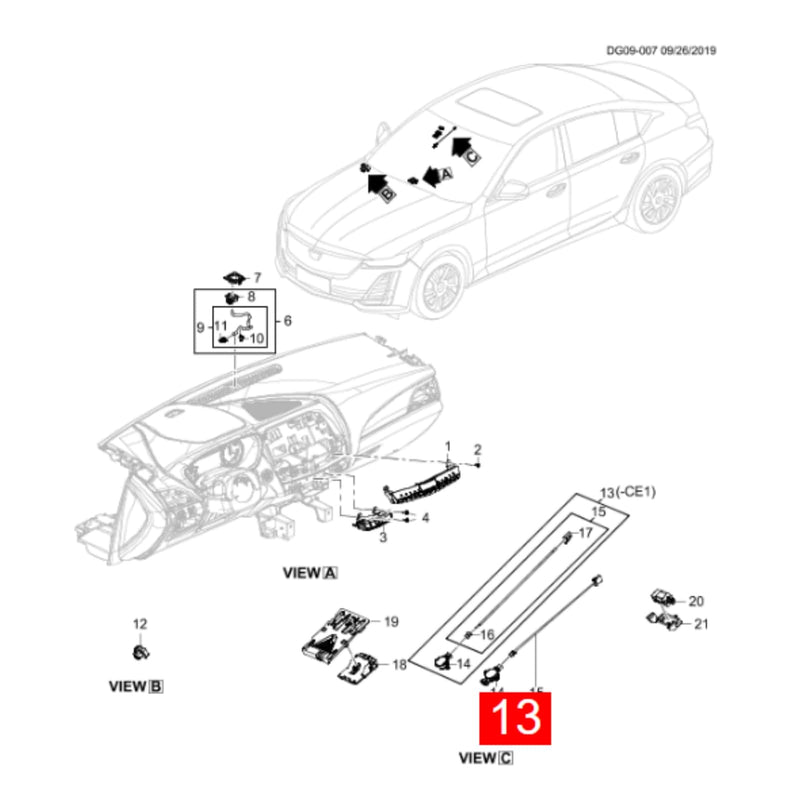 WXZOS 1PC Front WindshieldI Ambient Rain Control Module Unit for Cadillac CT4 2020-23