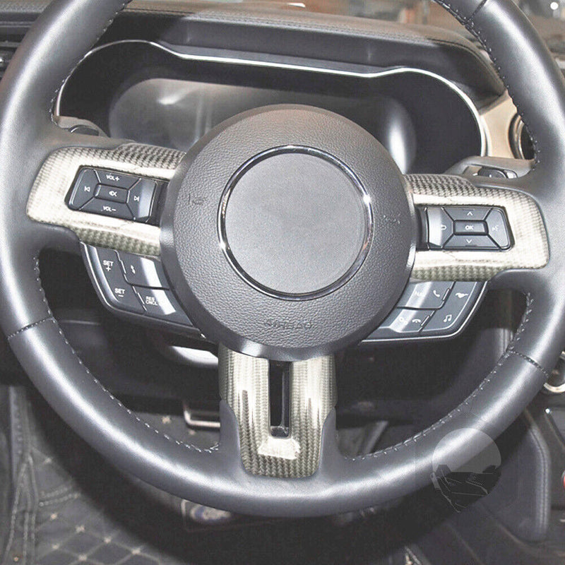 Sale Carbon Fiber Steering Wheel Cover Trim for Ford Mustang GT350 GT500 2015-21